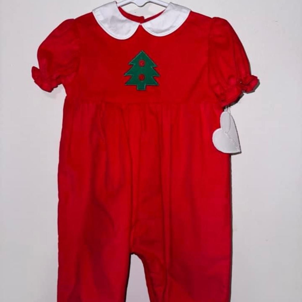 NWOT Christmas Romper with interchangeable tab